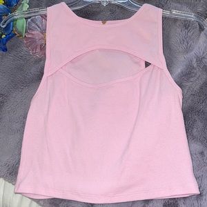 PACSUN LA HEARTS PINK RIBBED TOP